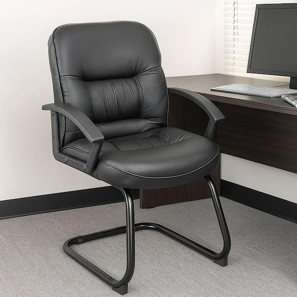 BDEVISE CHAIR ブラックデザイン Benjara Mala Leather Upholstered Ergonomic Office Guest Chair in