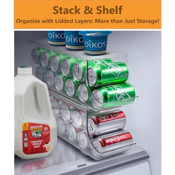 Sorbus 4-Pack Clear Plastic Stackable Dispenser Holds 12-Cans Can