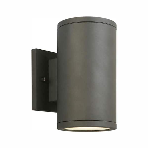 Home Decorators Collection Rodham 8 in. Black LED Outdoor Wall Lantern Sconce