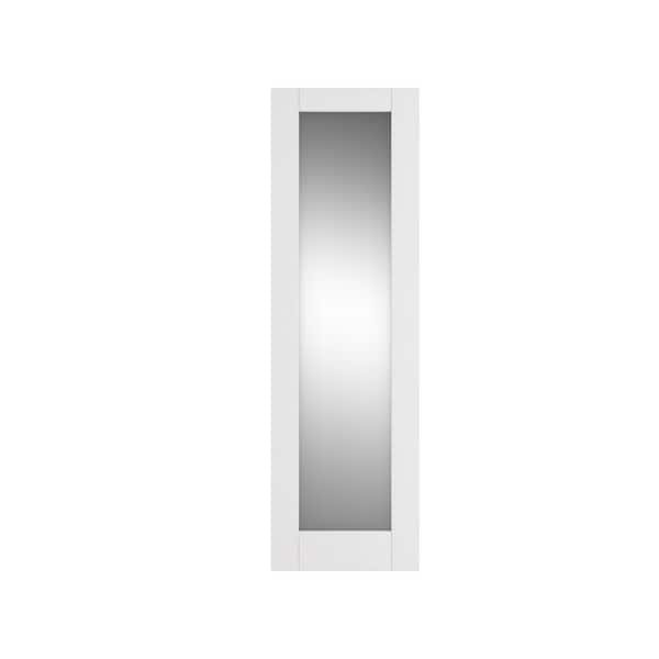 TENONER 24 in. x 80 in. 1 Lite Mirrored Glass Interior Door Panels MDF White Wardrobe Door Slab Prefinished