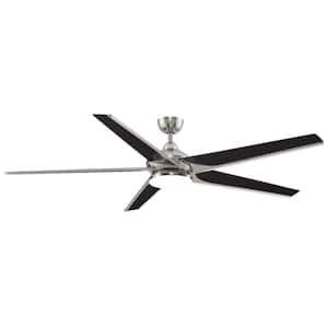 Subtle 72 in. Integrated LED Brushed Nickel Ceiling Fan with Light Kit and Remote Control
