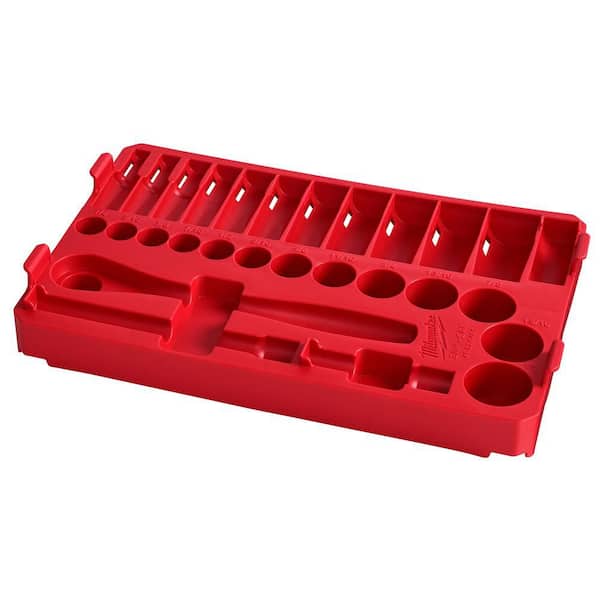 Milwaukee - 3/8 in. Drive SAE Ratchet and Socket Mechanics Tool Set with Packout Case (28-Piece)