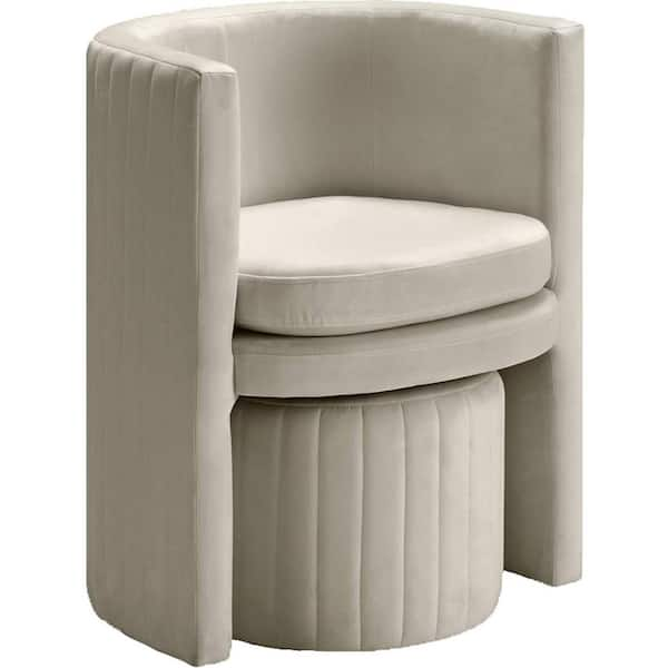 cream armchair with ottoman