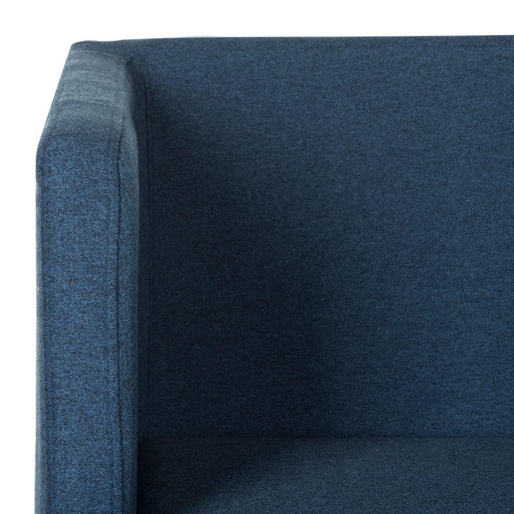 Navy Chrome Transitional Director's Accent Chair in Leather