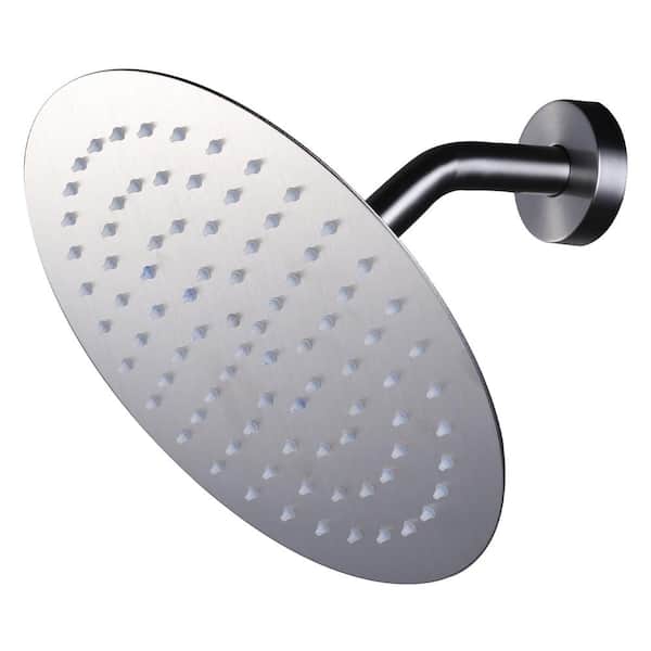 ARCORA 1-Spray Pattern 1.8 GPM 12 in. Single Wall Mount Rain Fixed Shower Head in Brushed Nickel