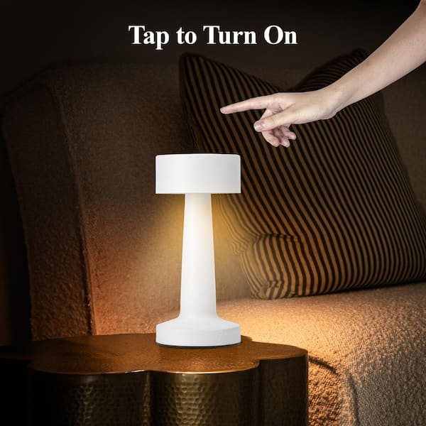 Bell Howell Chelsea White Modern Cordless Rechargeable Integrated  LED Table Lamp (2-Pack) 6446 - Main Image