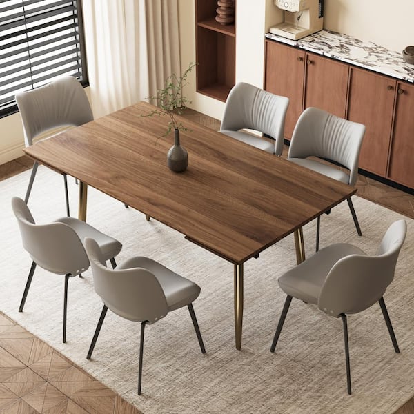 THE RIGHT PATH Walnut Wood Grain Wood 35.4 W. 4-Legs Dining