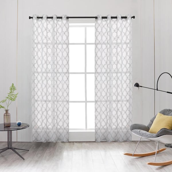 Lyndale Decor Amelia 108 in.L x 52 in. W Sheer Polyester Curtain in Lake Blue