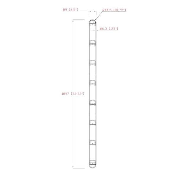 Matte Black Steel 8-Shelf Wall-Mounted Sports Ball Rack Storage with Mounting Hardware