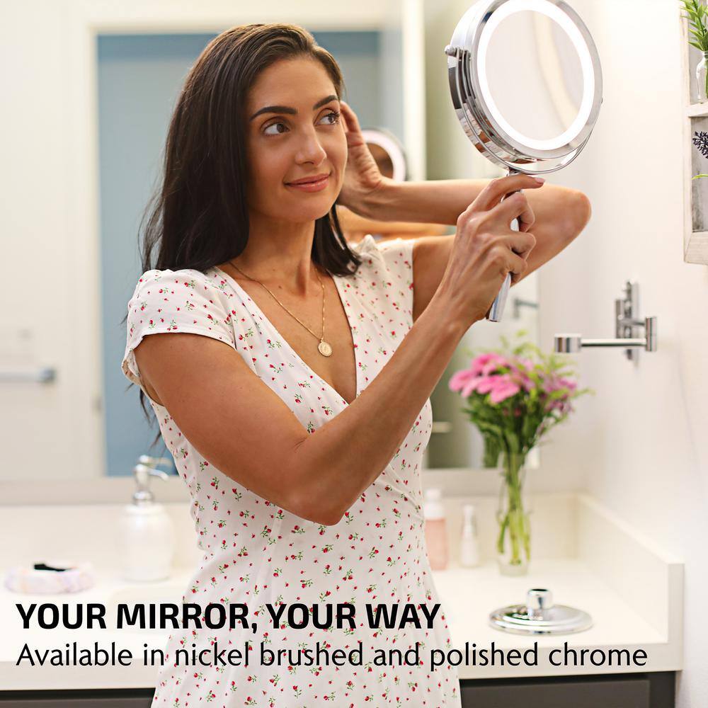 7'' Silver Wall Mounted LED Magnifying Mirror