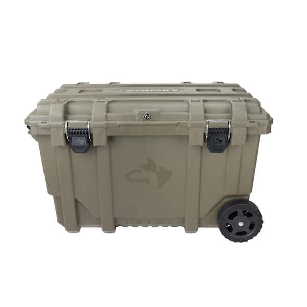 36.5 in. Army Green Heavy Duty Large Rolling Toolbox with Tool Tray and Keyed Lock