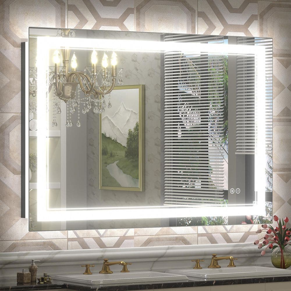 48 in. W x 30 in. H Rectangular Frameless UL Certified Front and Back LED Anti-Fog Tempered Wall Bathroom Vanity Mirror price history on PriceWatchPro