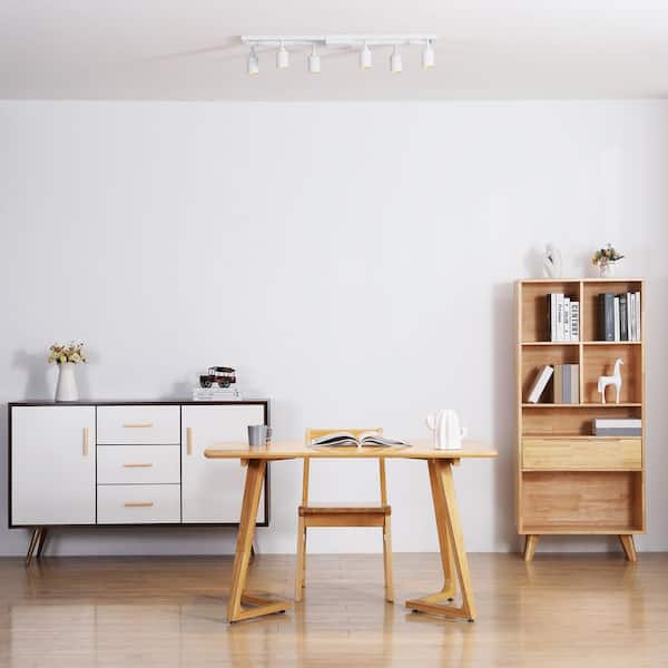 Shura White 6-Light Square Ceiling Light with Rotatable Heads, Integrated LED Bulbs, Fixed Track, 3000K, 1820 Lumen