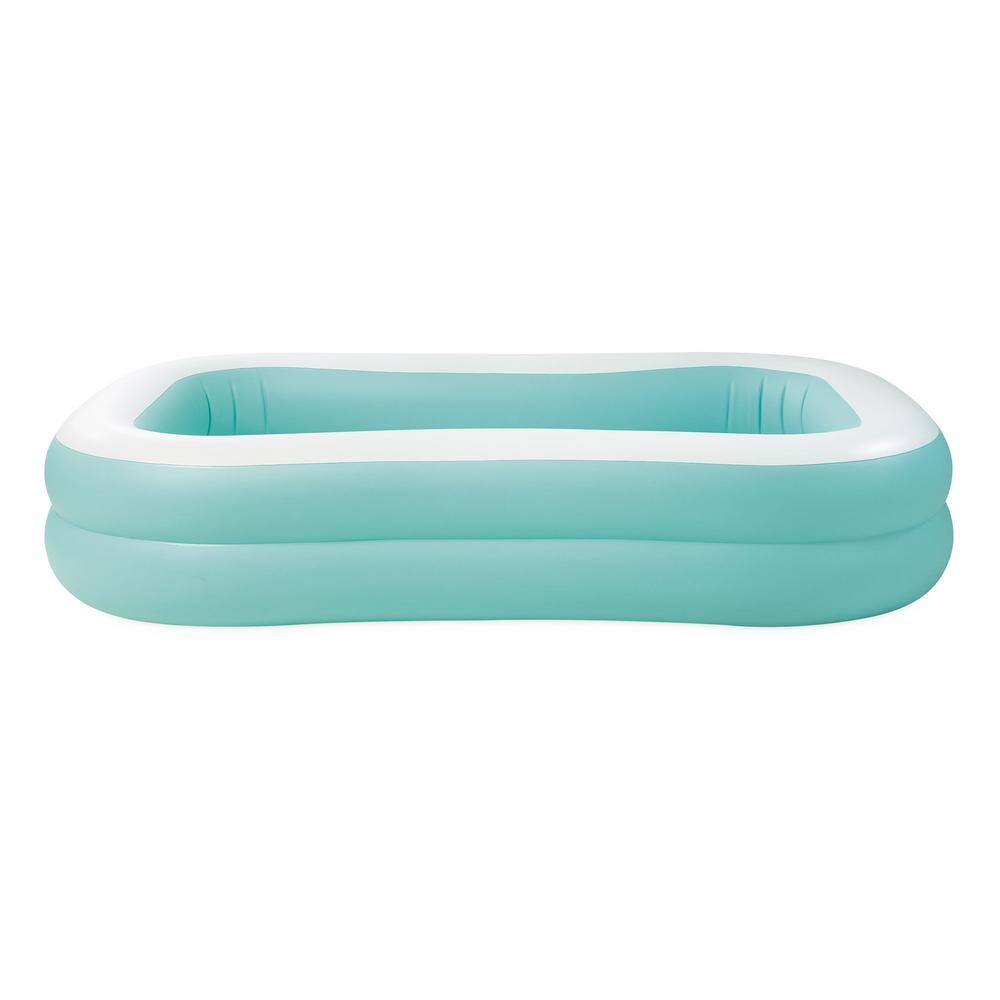 Aqua and White Rectangular Inflatable Family Pool, 90" x 60" x 19"