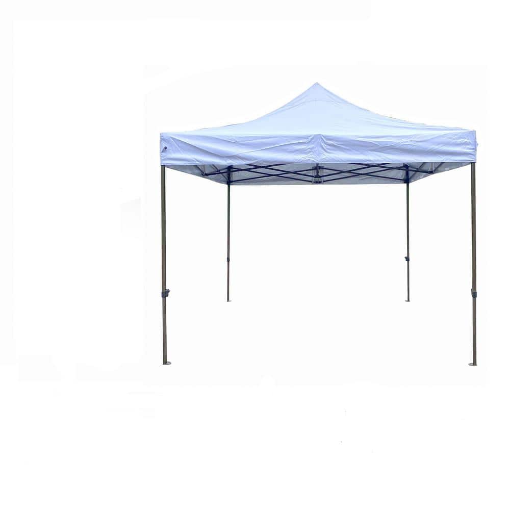 Pro Series 10 ft. x 10 ft. White Folding Portable Canopy Tent