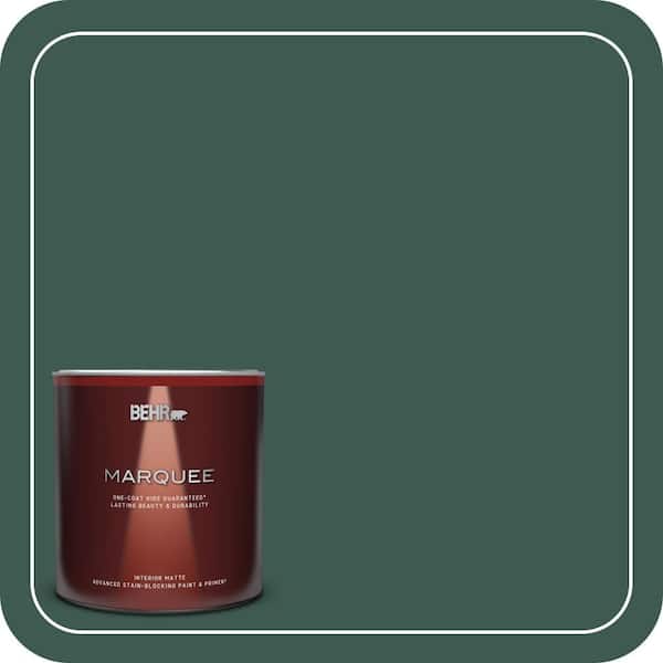 BEHR MARQUEE 1 qt. #PPF-02 Patio Green Matte Interior Paint & Primer