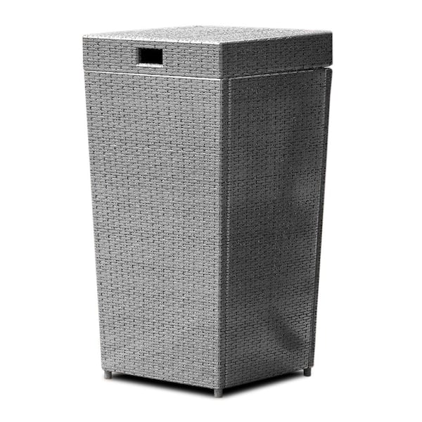 HEARTH & HARBOR 35 Gal. Gray Wicker Rattan Outdoor Trash Can with Lid for  Outdoor Patio NB-TC-GR - The Home Depot