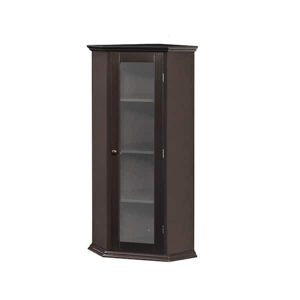 Unbranded 16.1 in. W x 16.1 in. D x 42.4 in. H White Linen Cabinet with Glass Door
