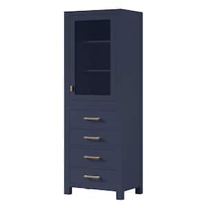 Modero 24 in. W x 20 in. D x 71.3 in. H Navy Blue Freestanding Linen Cabinet