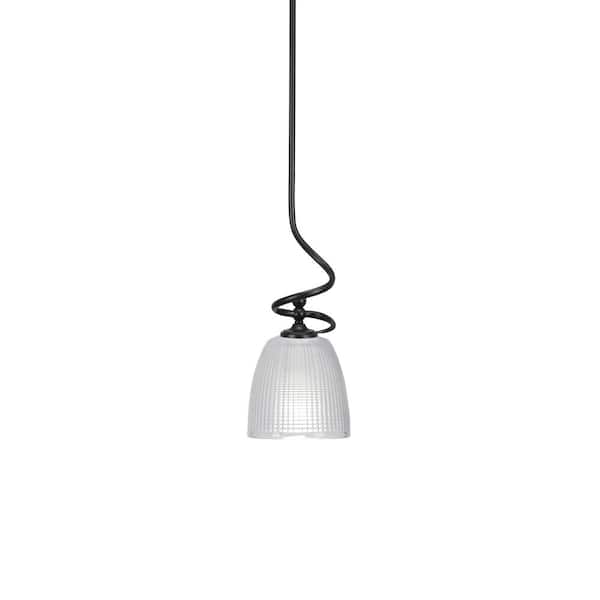 Unbranded Royale 100 W 1-Light Matte Black Standard Mini Pendant Light with Glass Shade