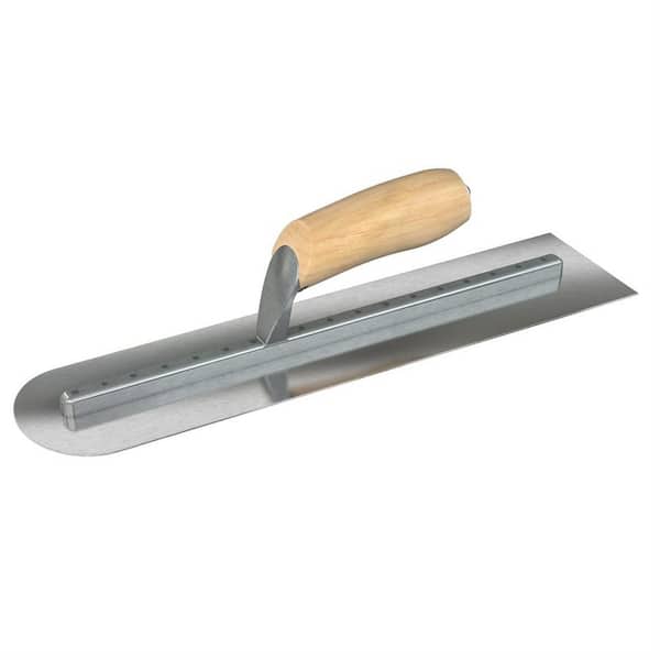 Bon Tool 16 in. x 4 in. Flat End/Round End Carbon Steel Finish Trowel