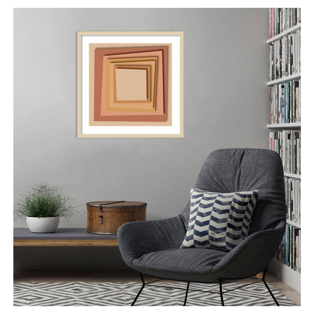 Svelte Natural Abstract Geometric Framed Wall Art Print