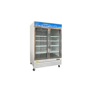53 in. 45 cu. ft. Merchandiser Refrigerator 2 Glass Door Cooler EG2BMW White