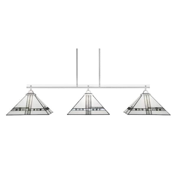 Unbranded Monroe 3-Light Brushed Nickel Billiard Light