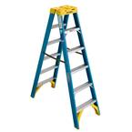 Werner 4 ft. Fiberglass Twin Step Ladder with 375 lb. Load Capacity ...