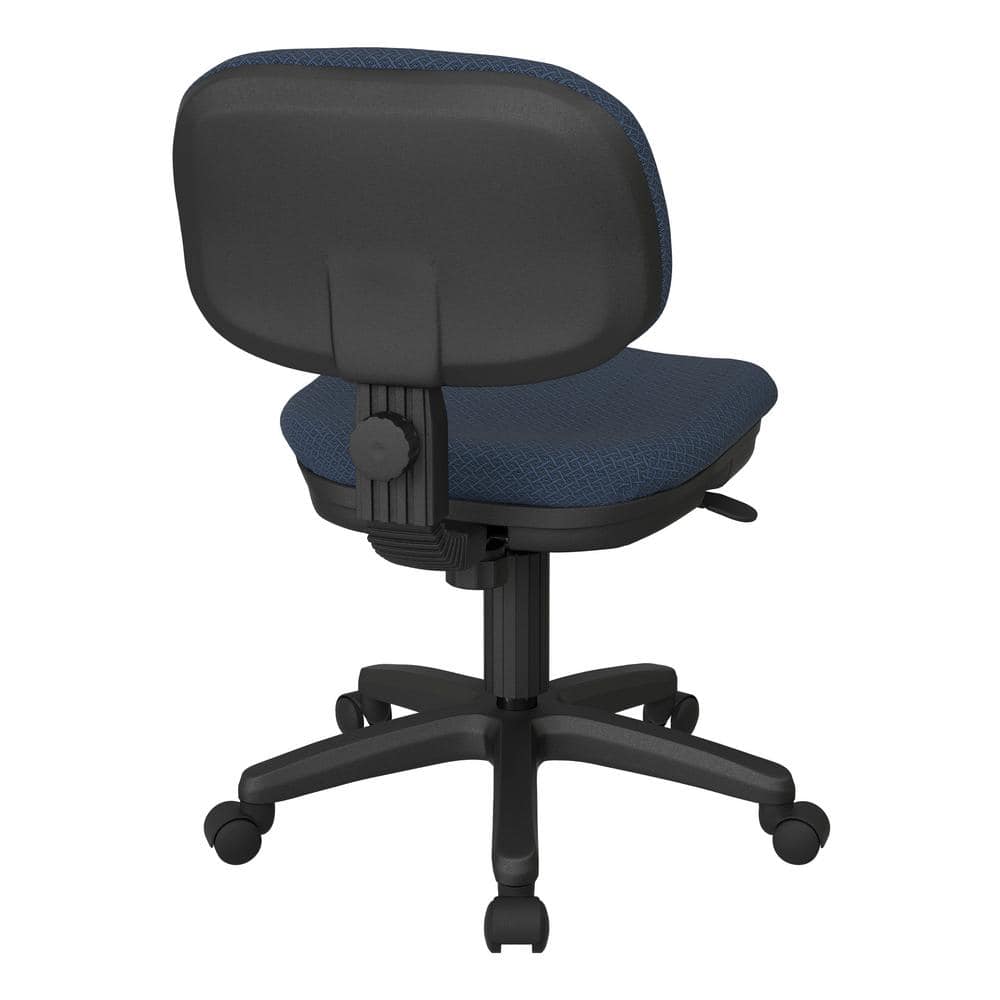 Interlink Ink Blue Fabric Armless Swivel Task Chair