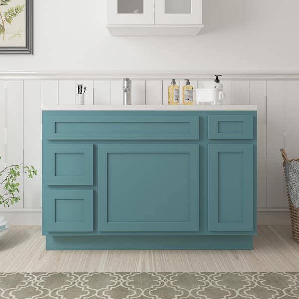48 in. W x 21 in. D x 32.5 in. H Bath Vanity Cabinet without Top in Sea Green