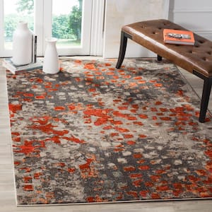 Monaco Gray/Orange 8 ft. x 10 ft. Geometric Area Rug