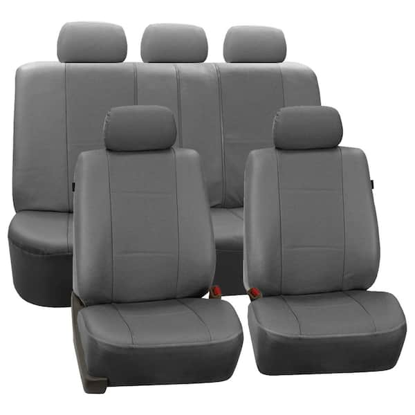 FH Group Deluxe Leatherette 47 in. x 23 in. x 1 in. Full Set Seat Covers