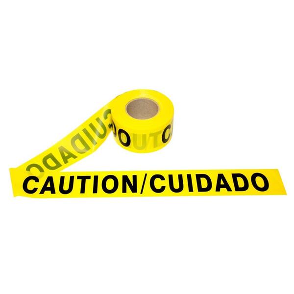 Cordova 3 in. x 1000 ft. Bilingual Yellow Caution Barricade Tape