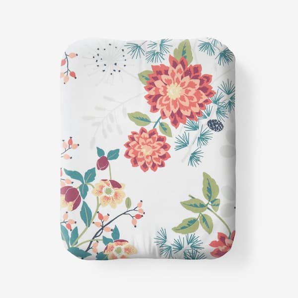 Company Cotton Vintage Blooms Velvet White Multi Flannel Twin XL Fitted Sheet