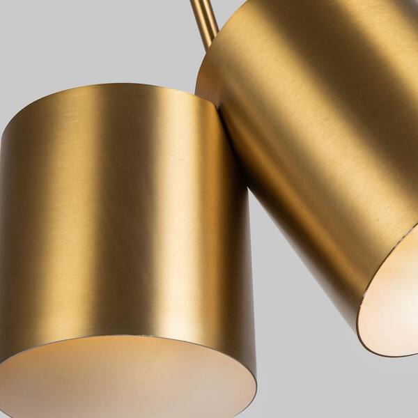 KUZCO Keiko 14 in. 2 Light 60-Watt Brushed Gold Pendant Light
