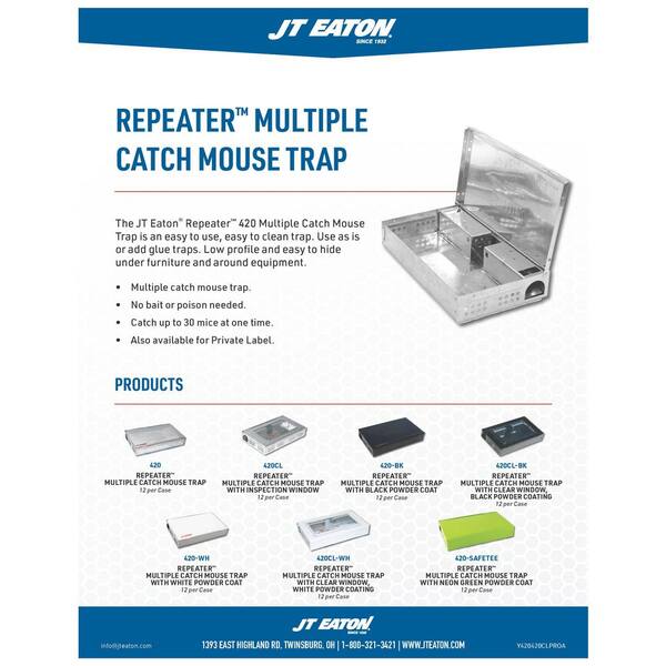 Mice Traps JT Eaton 421CL Repeater Multiple Catch Mouse Trap With Clear ...