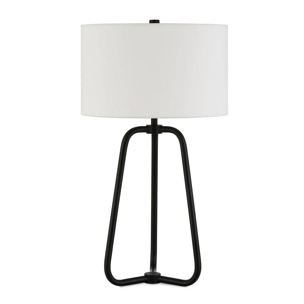 Marduk 25.5" Blackened Bronze Table Lamp with Linen Shade