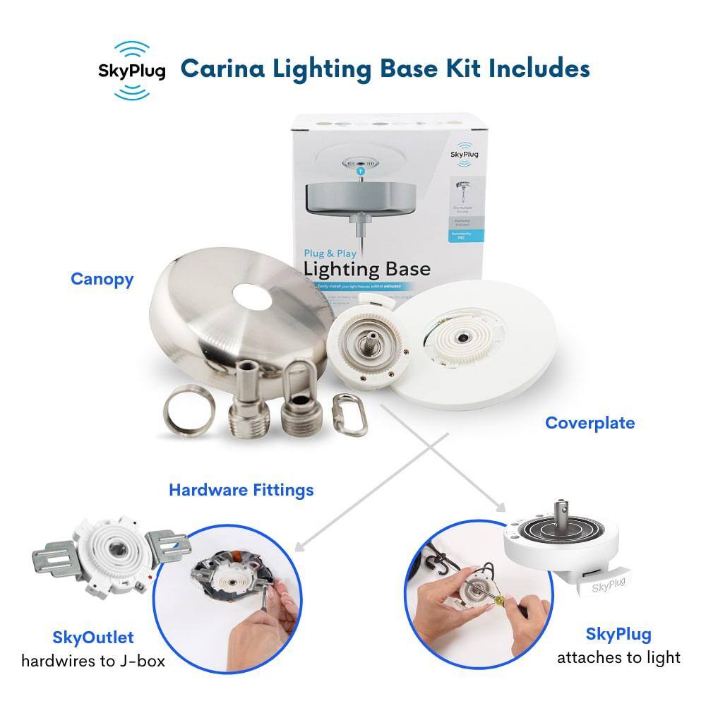 Brushed Nickel Plug & Play Lighting Base with LED Compatibility