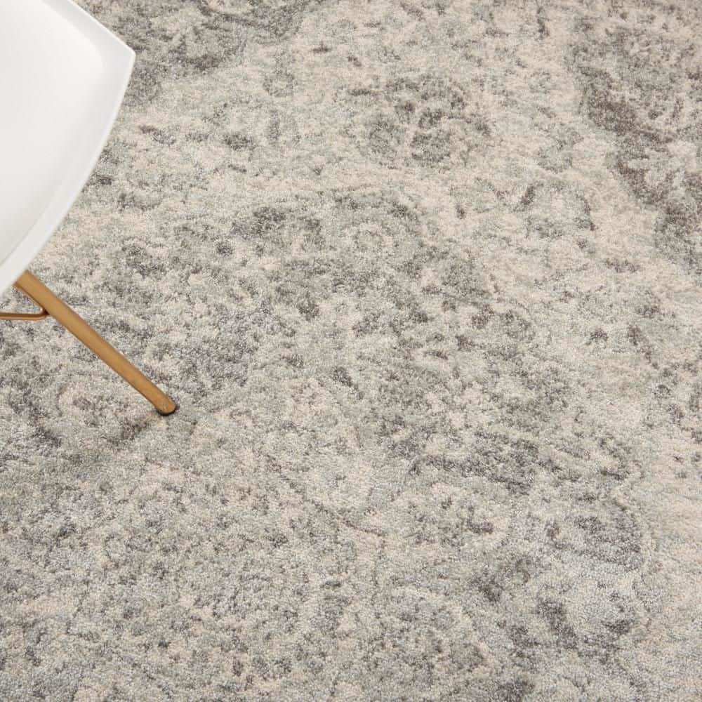 Elegant Ivory-Grey Synthetic 5'3" x 7'3" Indoor Area Rug