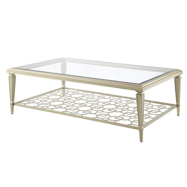 Acme Furniture Zaba 54 in. Glass Top & Silver Finish Rectangle