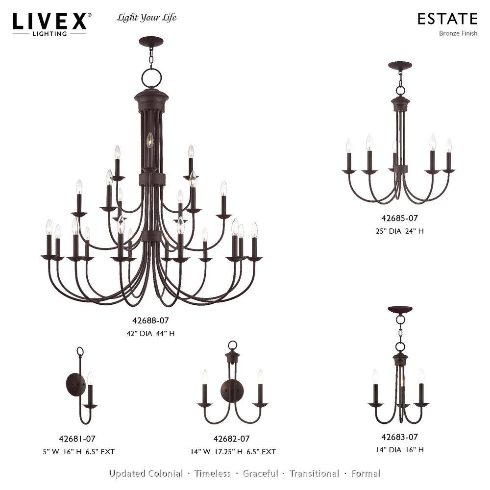 Estate Bronze Dimmable 5" Direct Wired Wall Sconce
