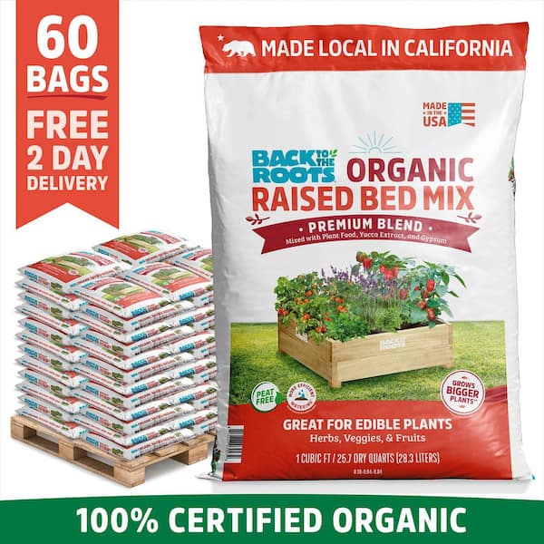 Back to the Roots Organic California Bulk Raised Bed Soil (60 1 cu. ft. Bags)