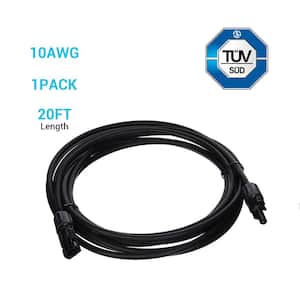 20 ft. 10 AWG Solar Panel Extension Cable with Male and Female Connectors