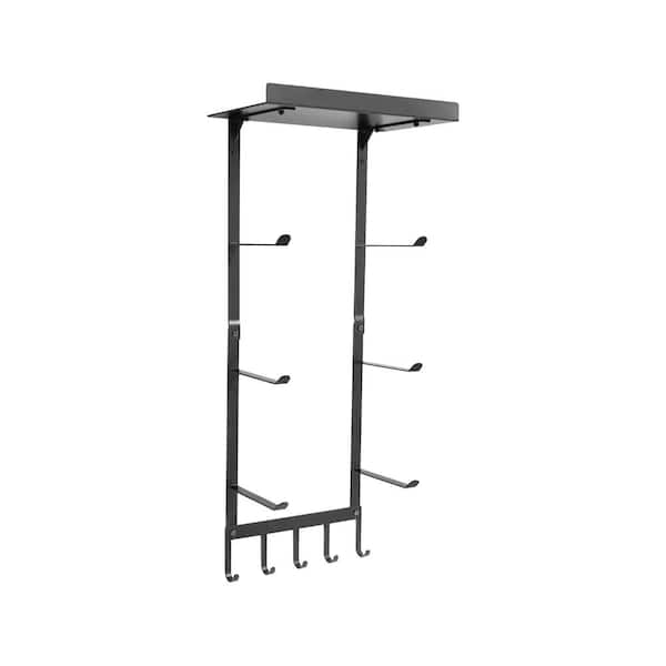 9 in. W x 7.9 in. D Black Decorative Wall Shelf, Metal Yoga Mat Holder