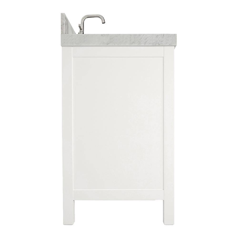 Cambridge 42'' White Wood Bathroom Vanity with Carrara Marble Top