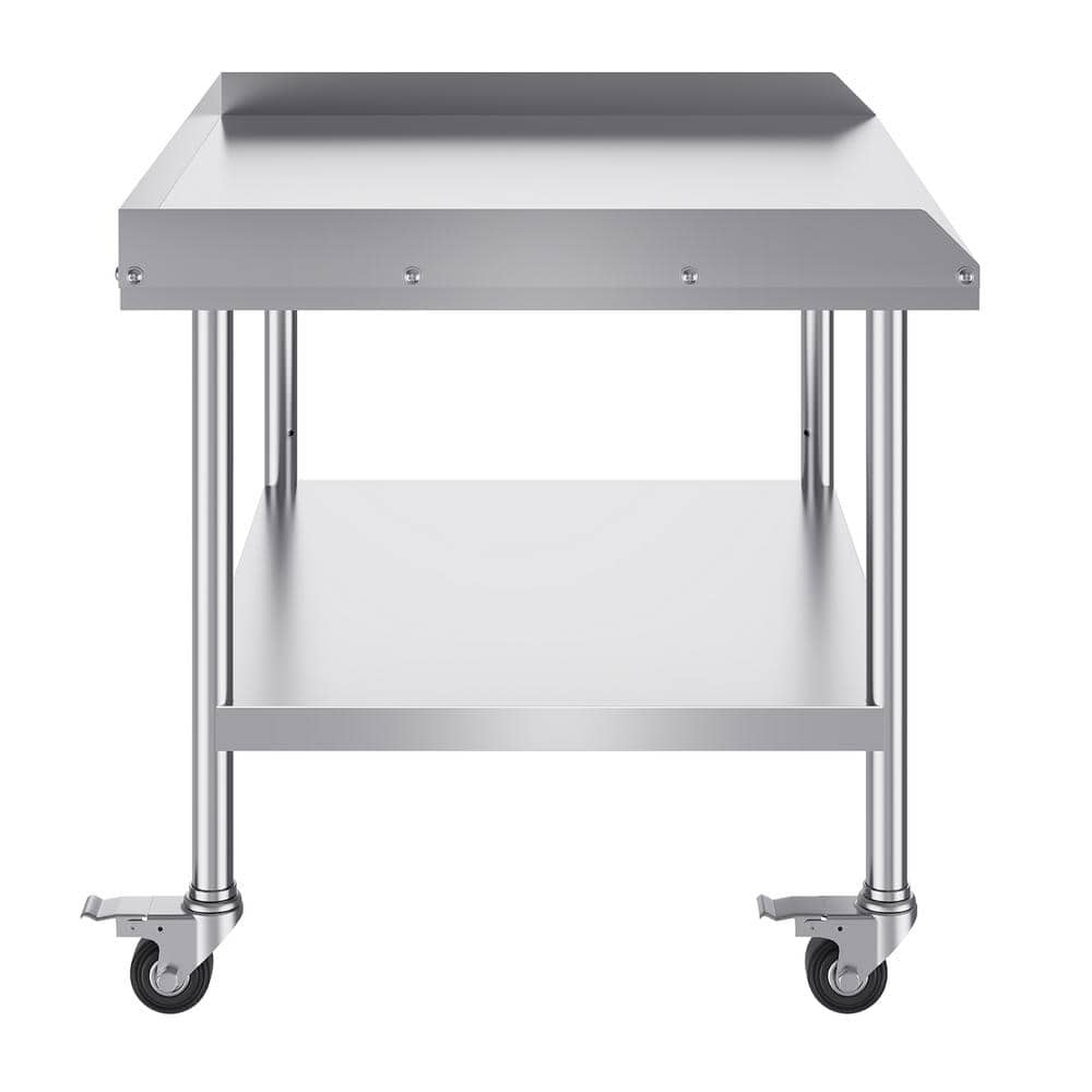 Heavy Duty Stainless Steel Kitchen Prep Table with Wheels