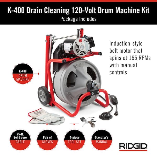 Cobra 90040 40 Series Drain Cleaning Machine 3/8 x 75ft Cable New Open Box