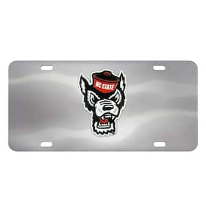 6 in. x 12 in. NCAA North Carolina State University Stainless Steel Die Cast License Plate