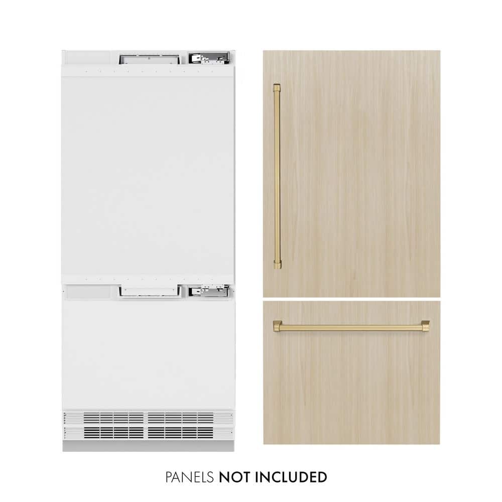 36 in. 19.8 cu. ft. Panel Ready Built-in Bottom Freezer Refrigerator w/ Water Dispenser & Ice Maker with Bronze Accents price history on PriceWatchPro
